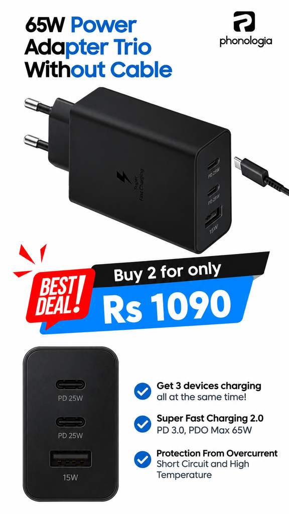 PD 65W trio adaptor